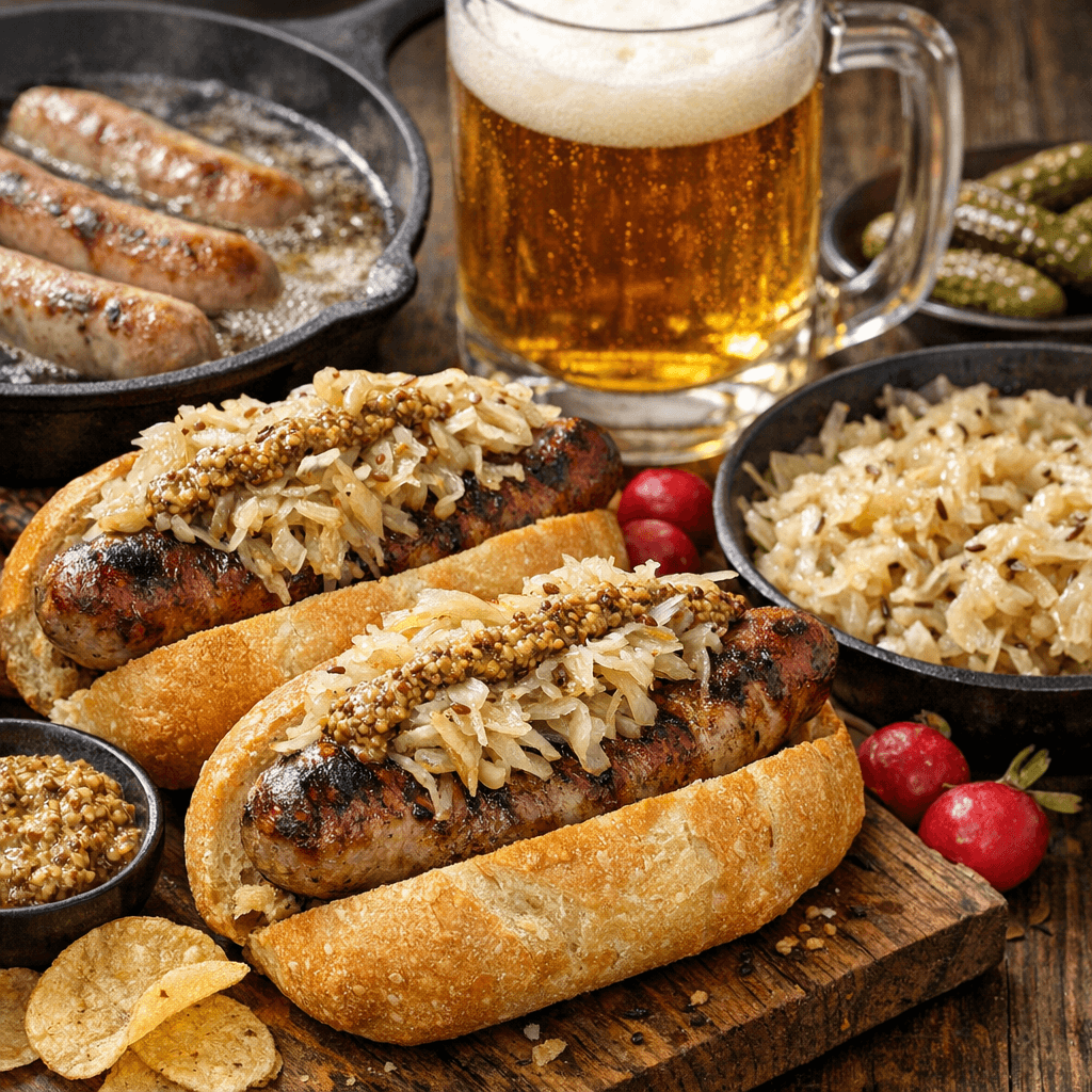 Bratwurst with Sauerkraut - A Classic European Recipe