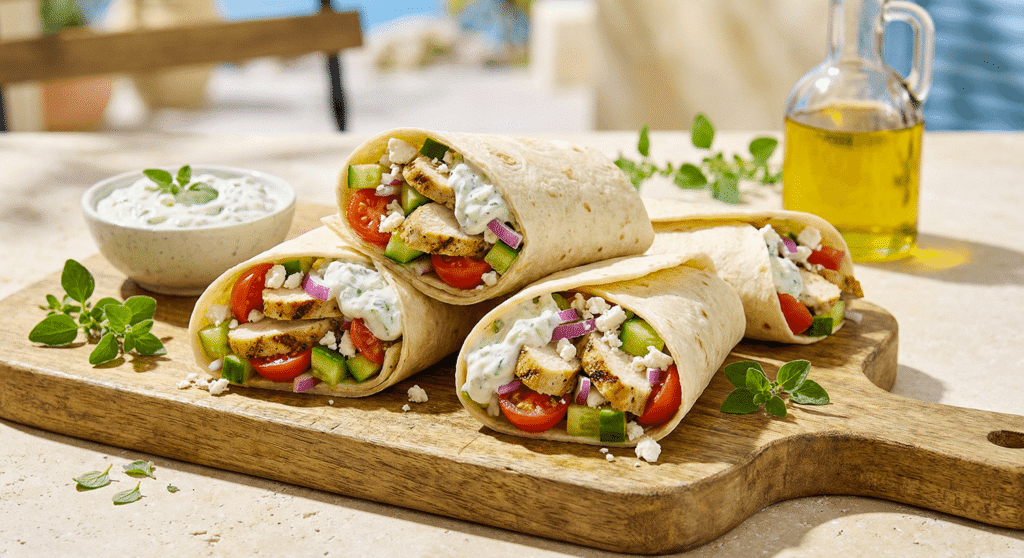 Fantastic Greek Chicken Wraps | A Quick Dinner Recipe Bursting with Freshness