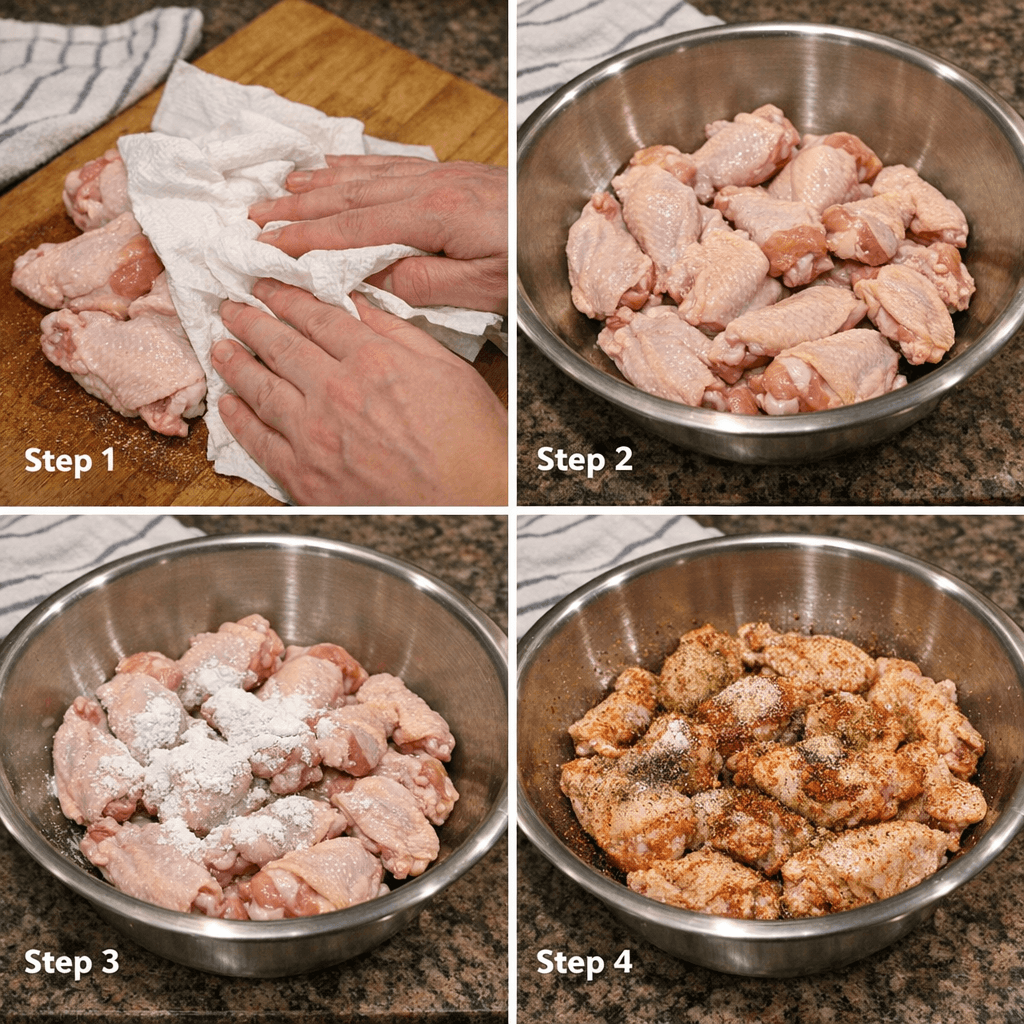 Air Fryer Chicken Wings Preparation Phase